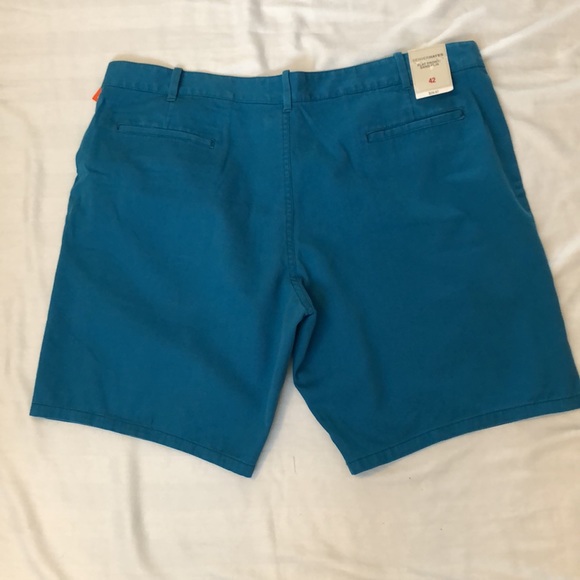 DENVER HAYES MEN’S 42 FLAT FRONT SHORTS OCEAN BLUE 5 POCKET SHARP CASUAL #086 - Picture 2 of 16